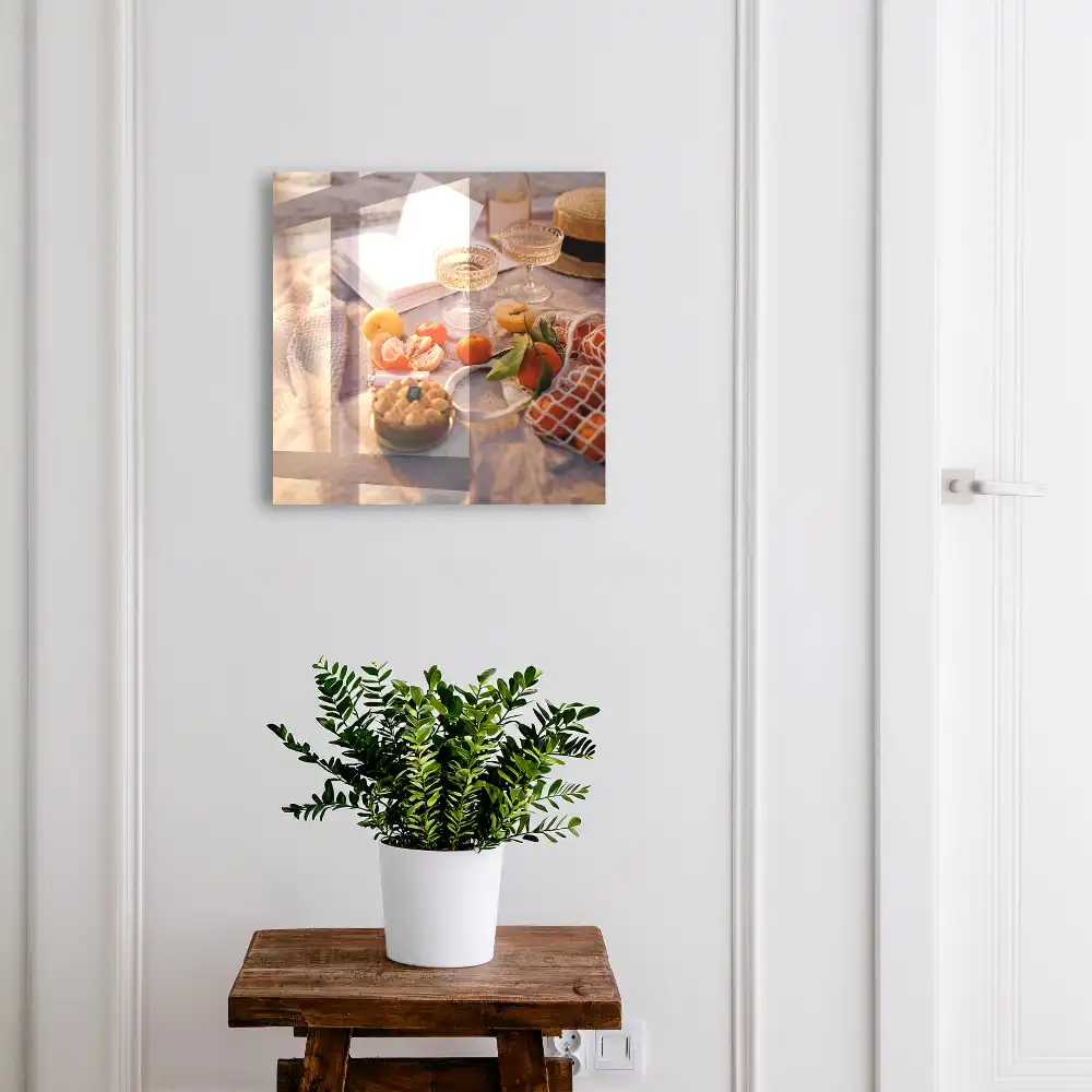 Boîte à clés murale un pique-nique avec des fruits et un livre