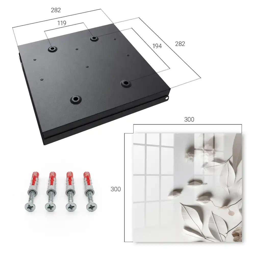 Armoire à clés feuilles délicates sur fond blanc