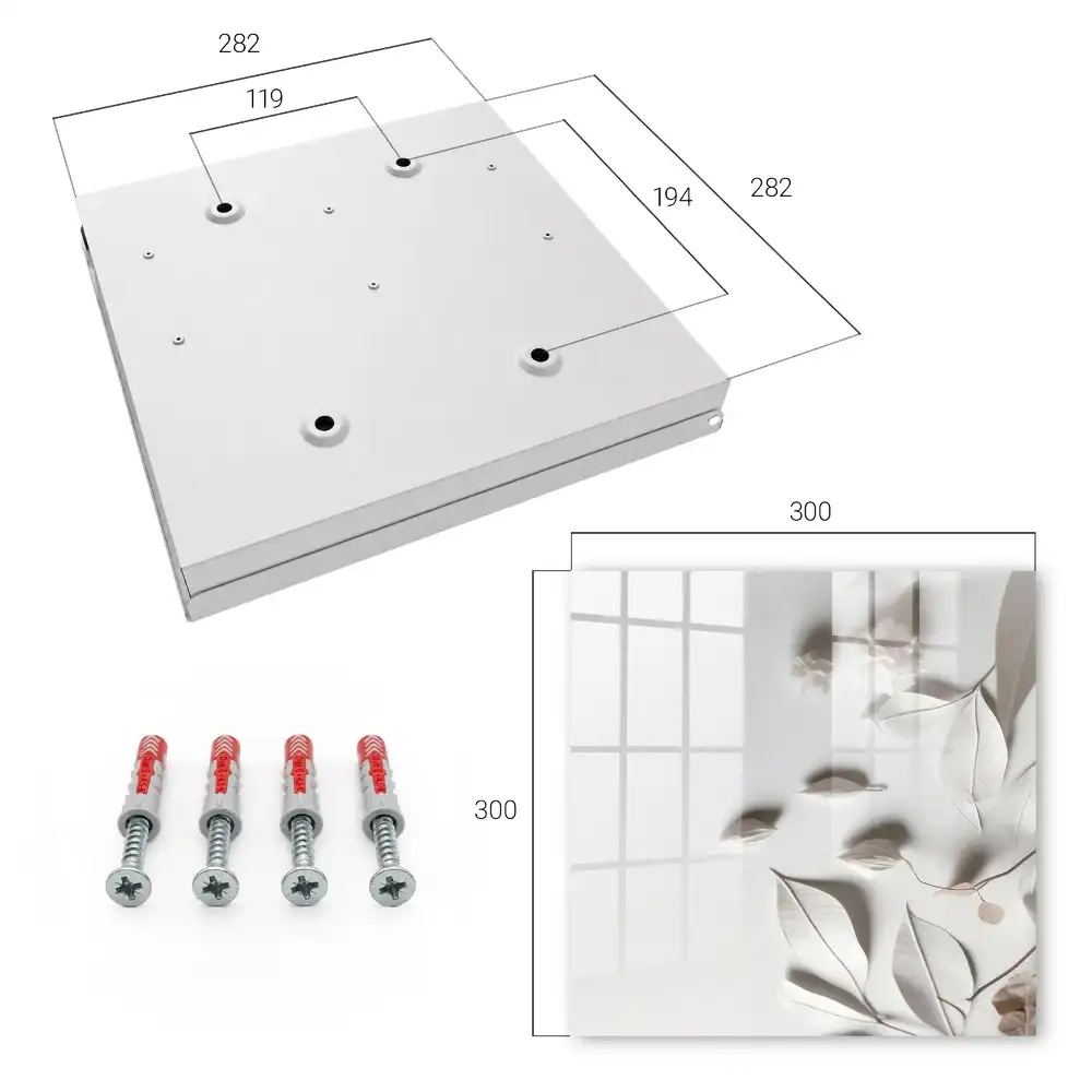 Armoire à clés feuilles délicates sur fond blanc