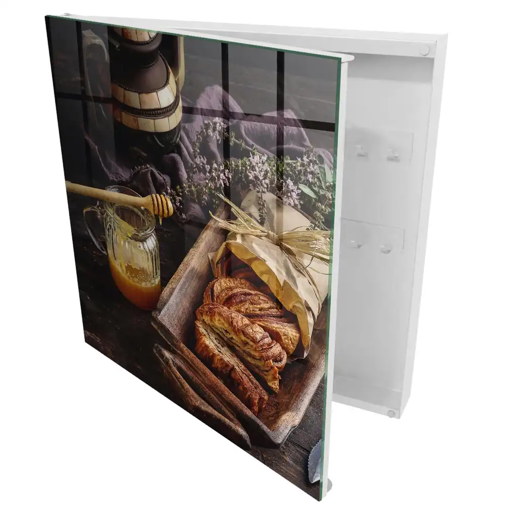 Boîte à clés pain rustique et miel plein de chaleur