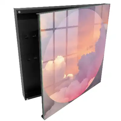 Boîte à clés des nuages ​​roses en cercle une aura romantique de délice