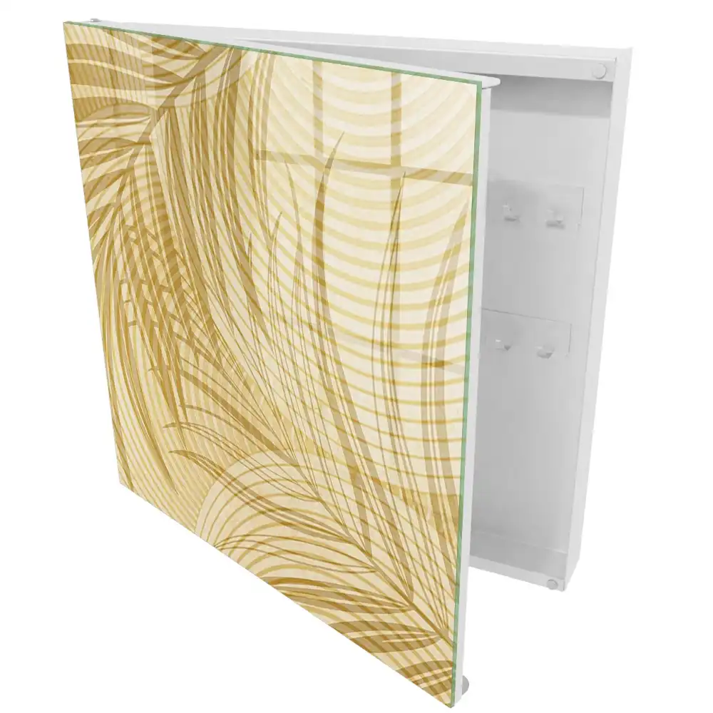 Armoire à clés feuilles discrètes dans des tons beiges