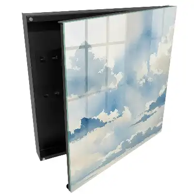 Boîte à clés vaste ciel avec des nuages ​​aux nuances de bleu