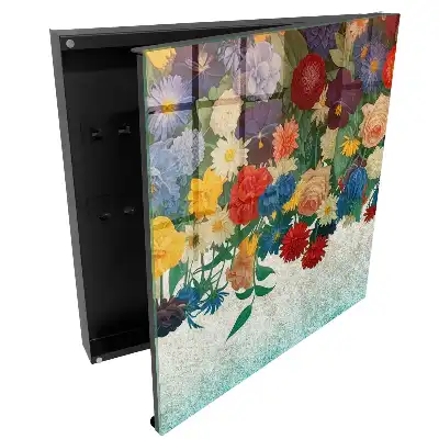 Boîte à clés murale des fleurs colorées pleines de vie et d'énergie
