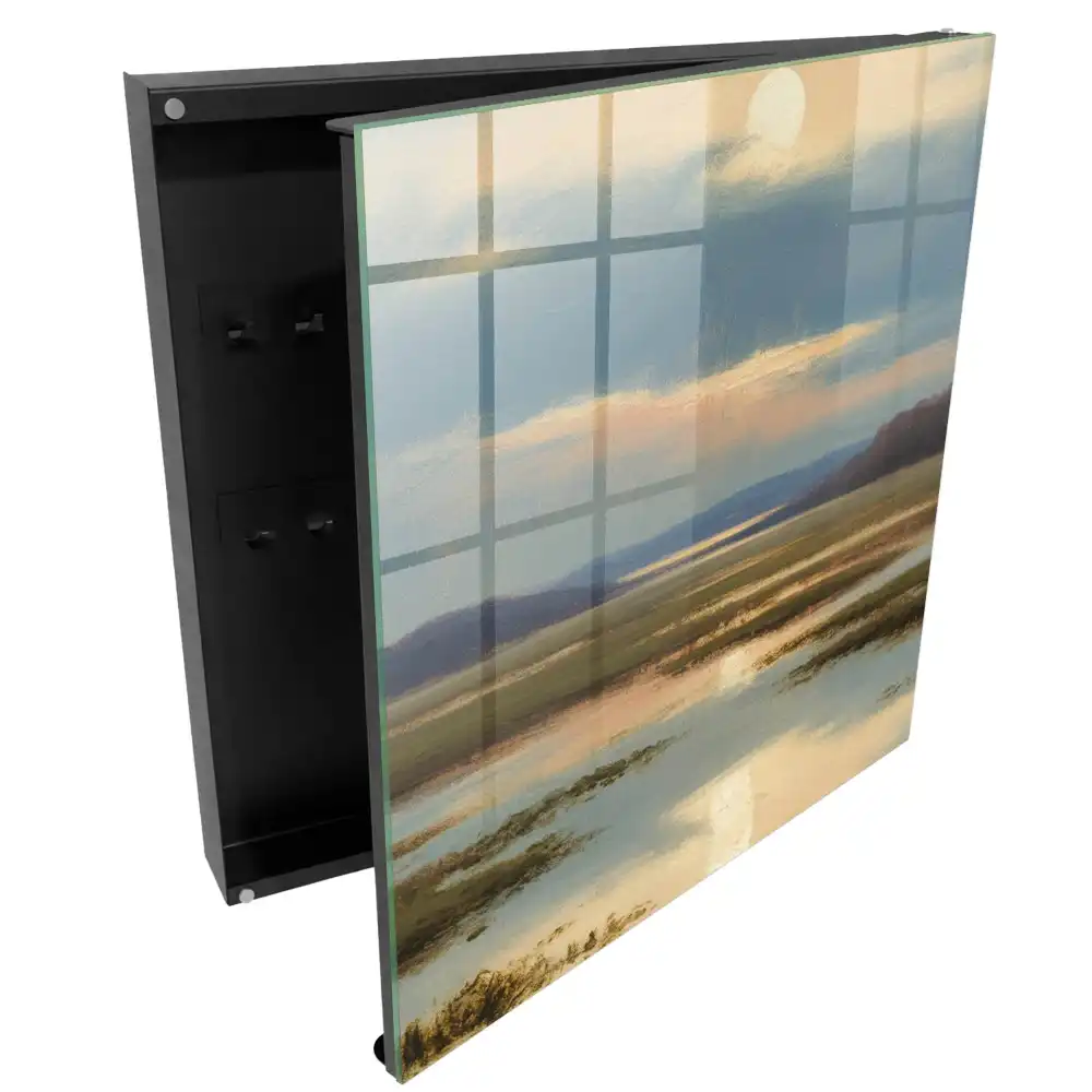 Armoire à clés un paysage paisible avec un horizon chaleureux
