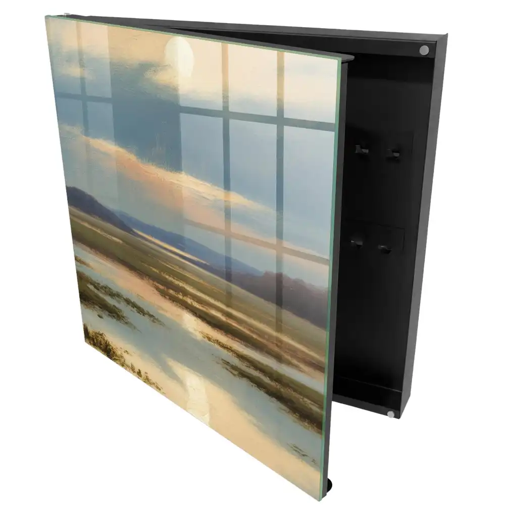 Armoire à clés un paysage paisible avec un horizon chaleureux