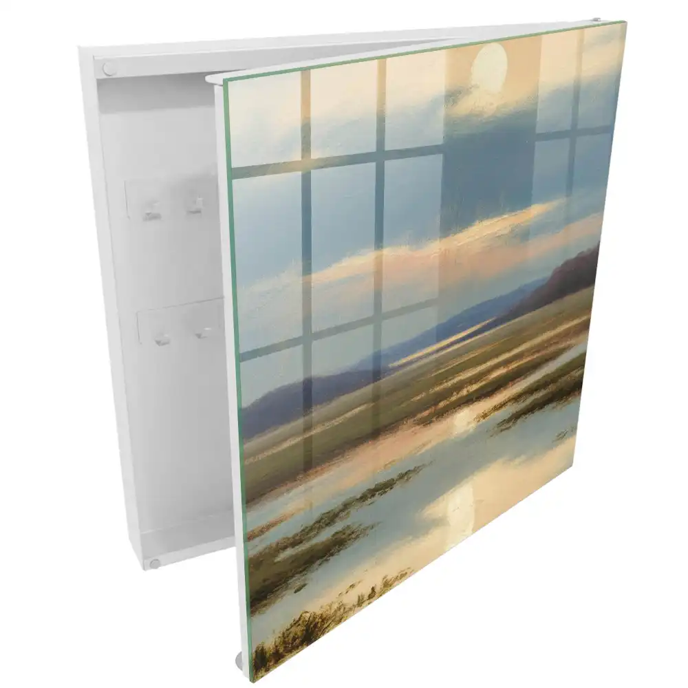 Armoire à clés un paysage paisible avec un horizon chaleureux