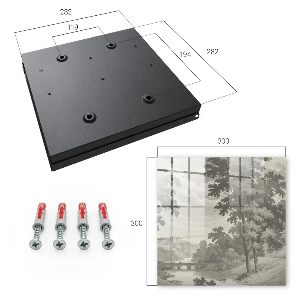 Armoire à clés un paysage apaisant dans des tons de gris empli de verdure