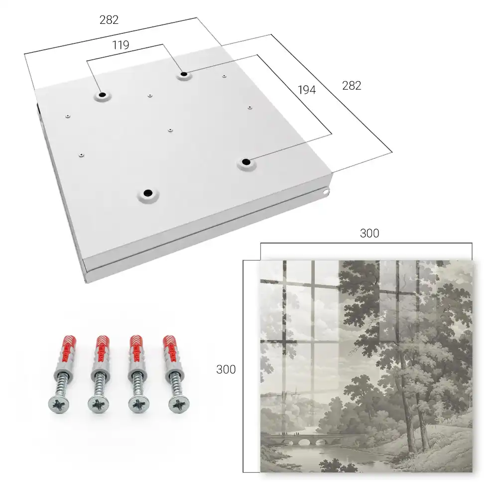 Armoire à clés un paysage apaisant dans des tons de gris empli de verdure