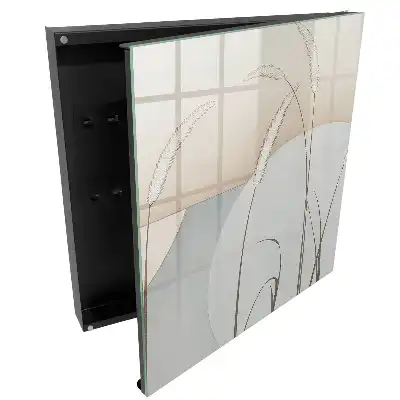 Armoire à clés des herbes délicates des cercles beiges l'harmonie et la paix