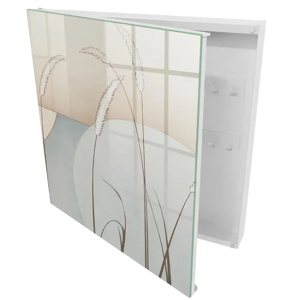 Armoire à clés des herbes délicates des cercles beiges l'harmonie et la paix