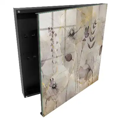 Armoire à clés des fleurs et des papillons empreints de subtilité et de paix