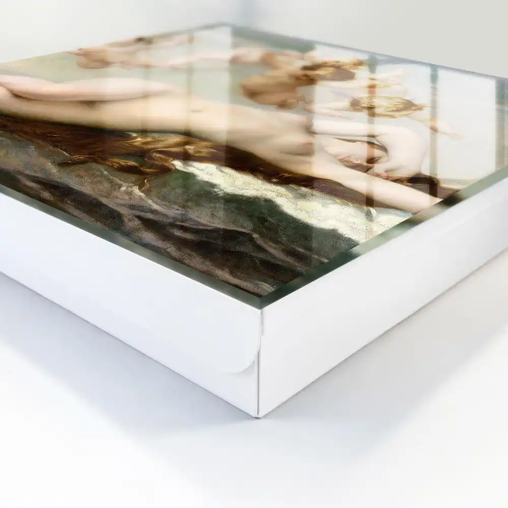 Armoire à clés scène sensuelle avec des chérubins autour d'une femme