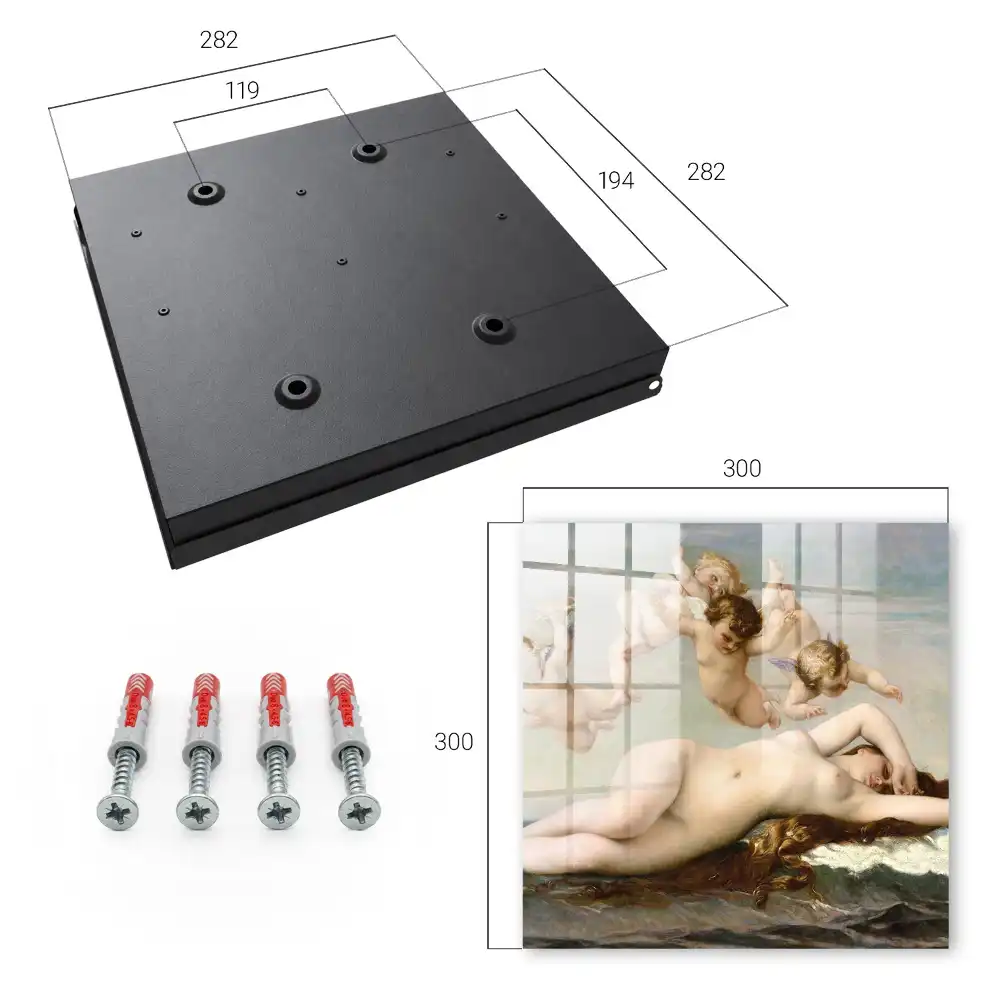 Armoire à clés scène sensuelle avec des chérubins autour d'une femme