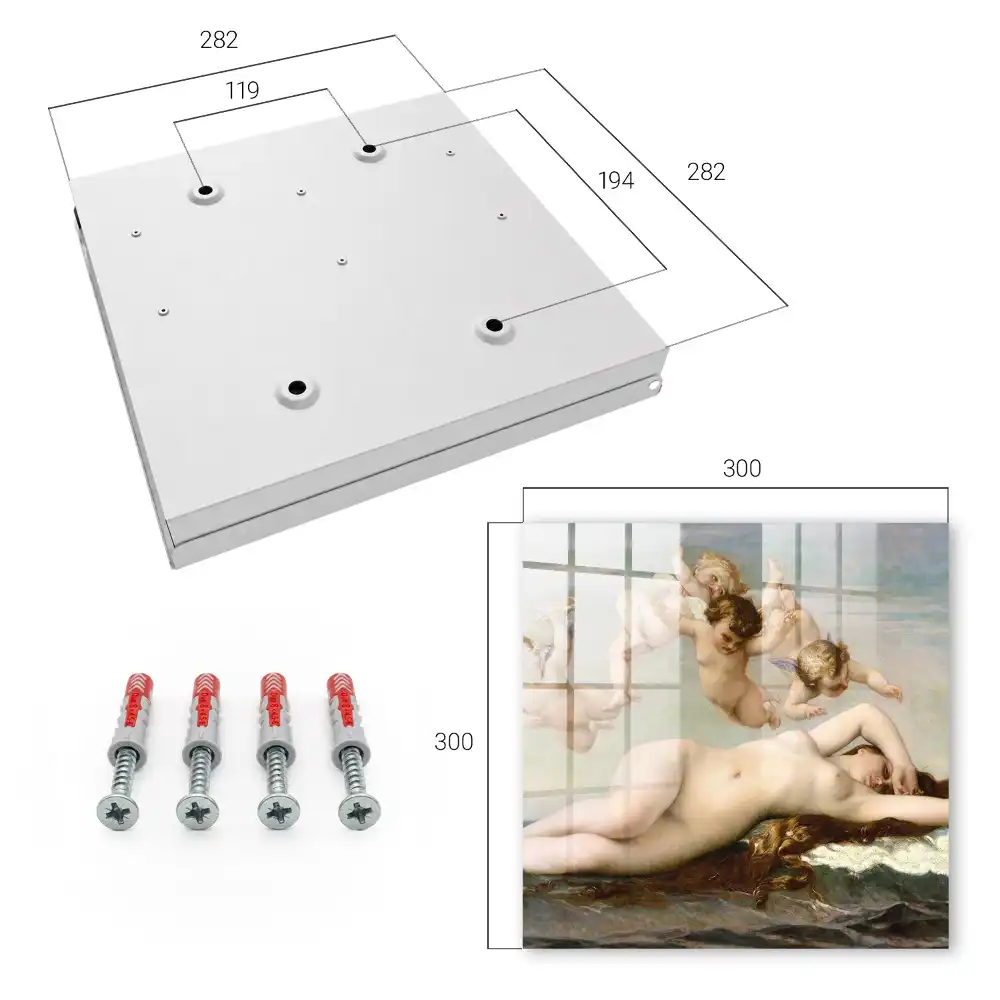 Armoire à clés scène sensuelle avec des chérubins autour d'une femme