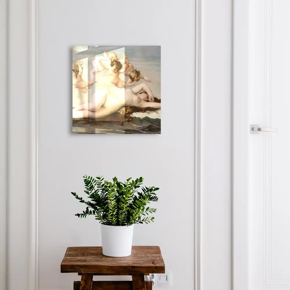 Armoire à clés scène sensuelle avec des chérubins autour d'une femme