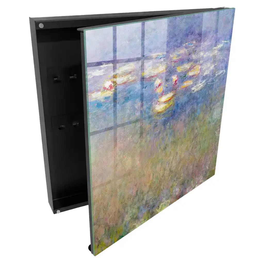 Armoire à clés nénuphars sur fond lilas