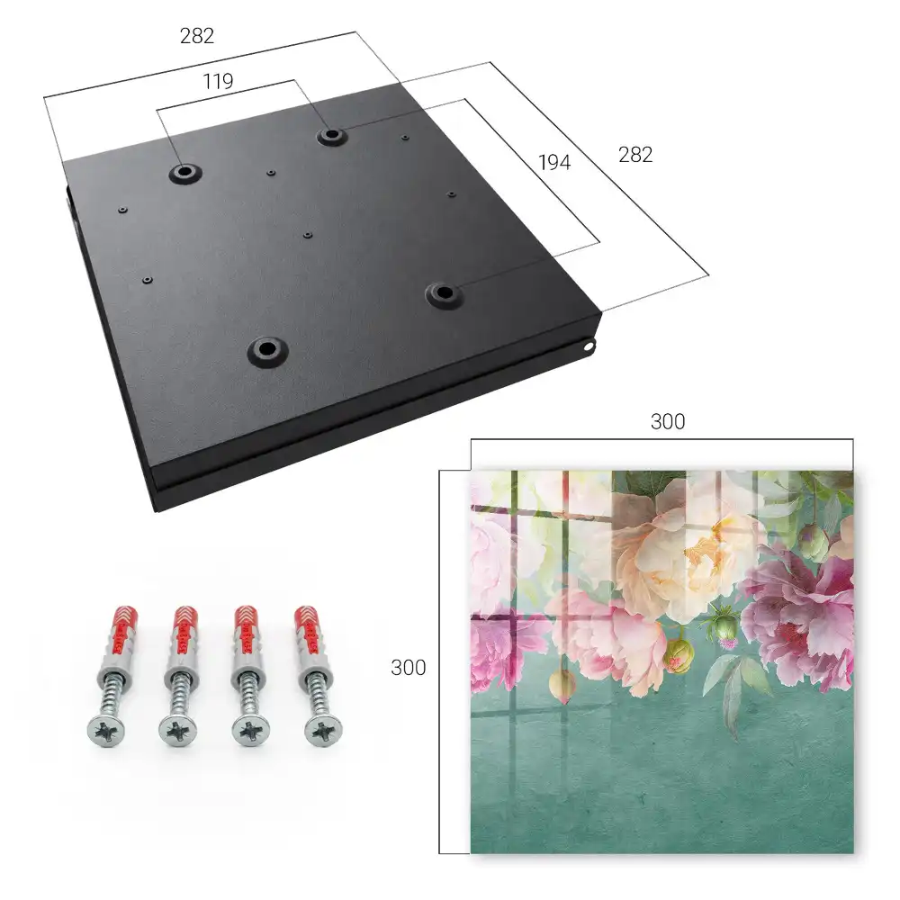 Armoire à clés des fleurs sur fond vert pleines de délicatesse