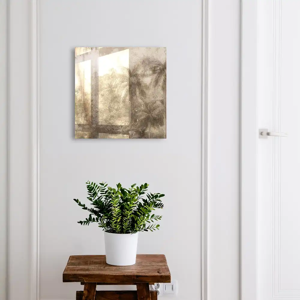 Armoire à clés jungle tropicale dans des tons beiges