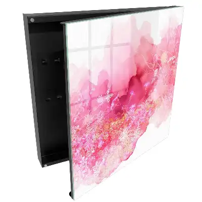 Boîte à clés murale fleurs roses à l'aquarelle dans une atmosphère légère