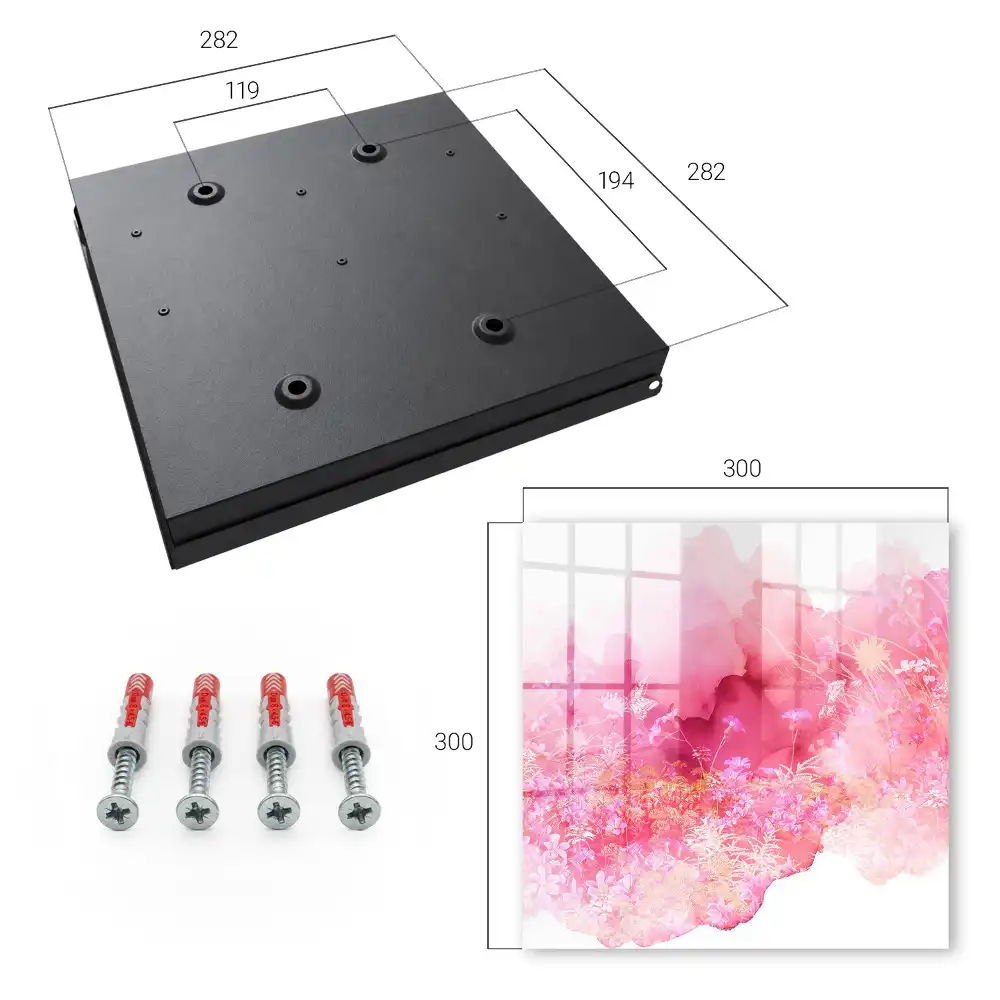 Boîte à clés murale fleurs roses à l'aquarelle dans une atmosphère légère
