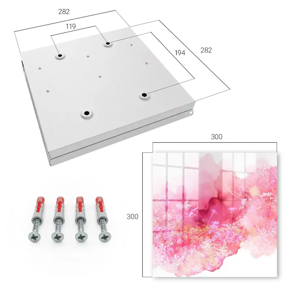 Boîte à clés murale fleurs roses à l'aquarelle dans une atmosphère légère