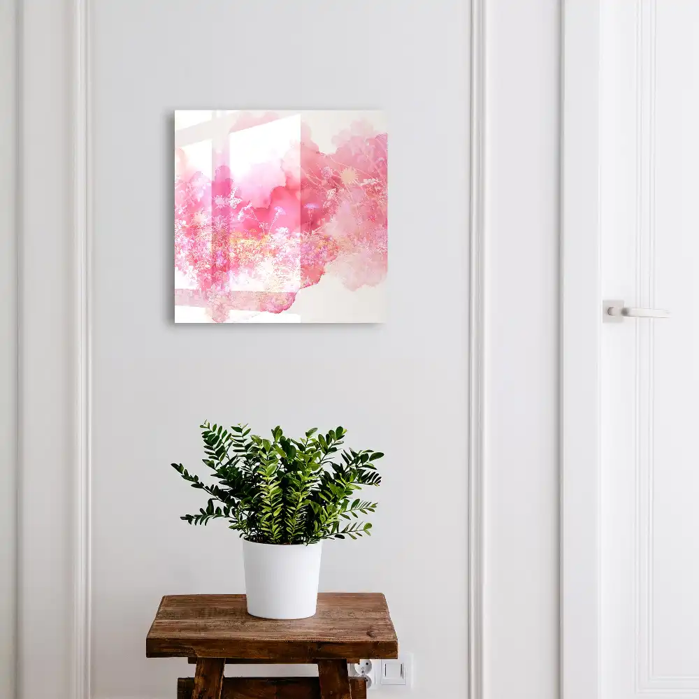 Boîte à clés murale fleurs roses à l'aquarelle dans une atmosphère légère