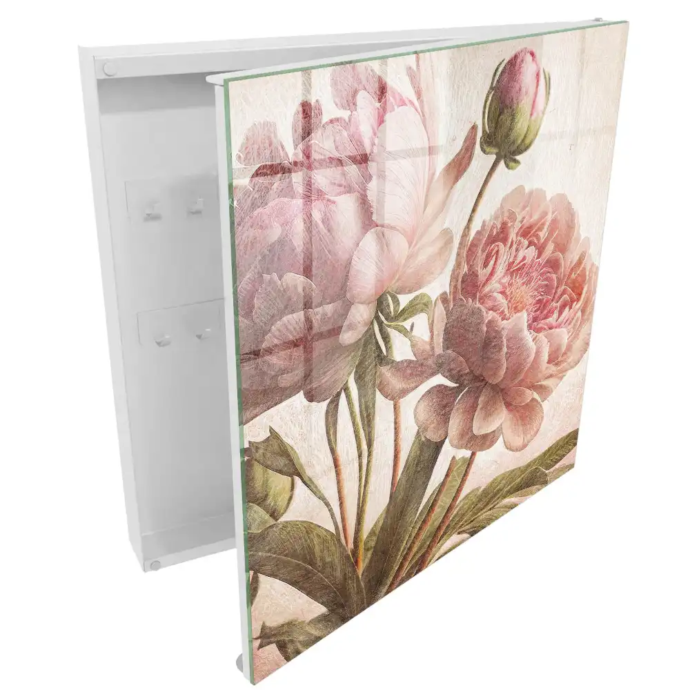 Boîte à clés des fleurs aux couleurs pastel pleines d'harmonie