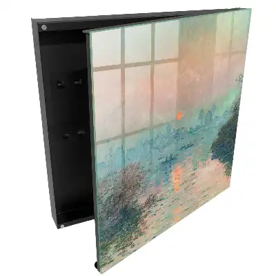 Boîte à clés murale paysage au crépuscule aux couleurs pastel