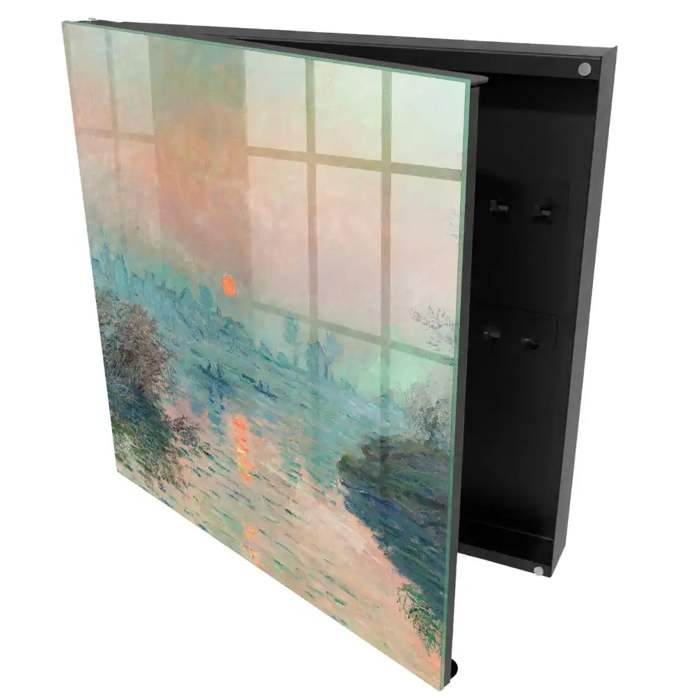 Boîte à clés murale paysage au crépuscule aux couleurs pastel