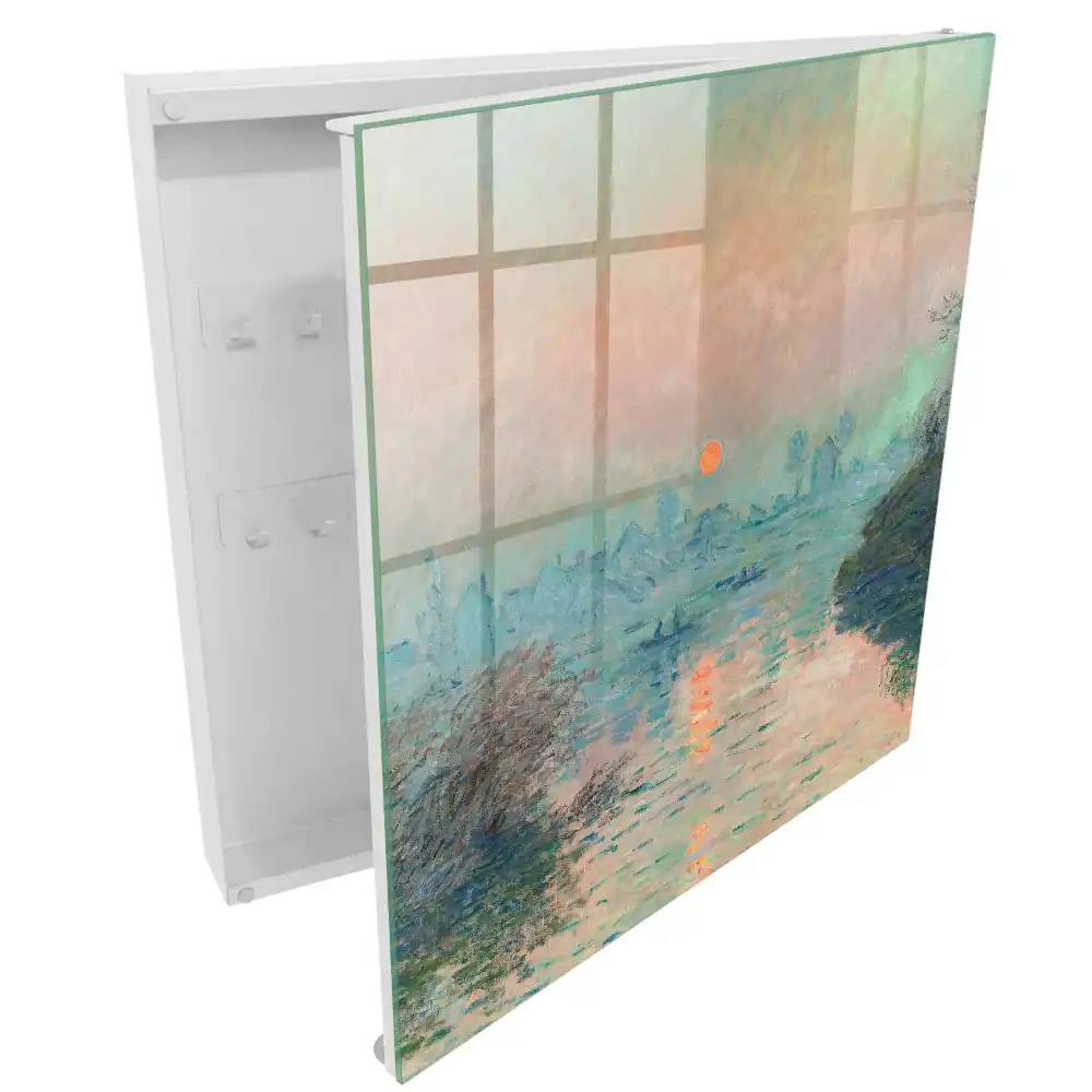 Boîte à clés murale paysage au crépuscule aux couleurs pastel