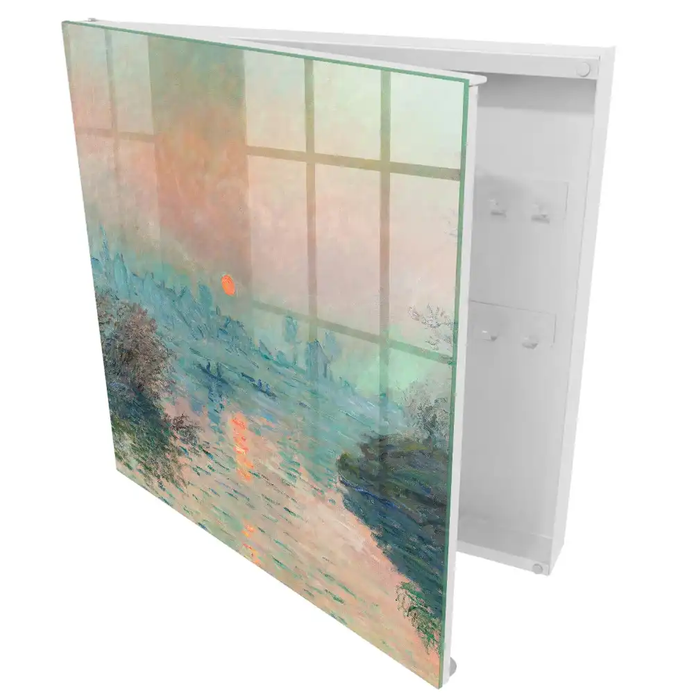 Boîte à clés murale paysage au crépuscule aux couleurs pastel