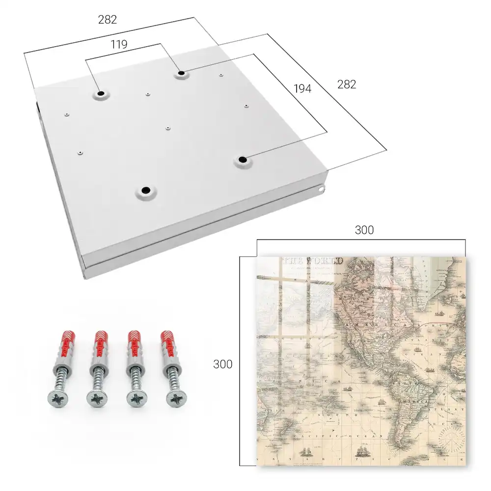 Armoire à clés carte historique avec les continents et les navires