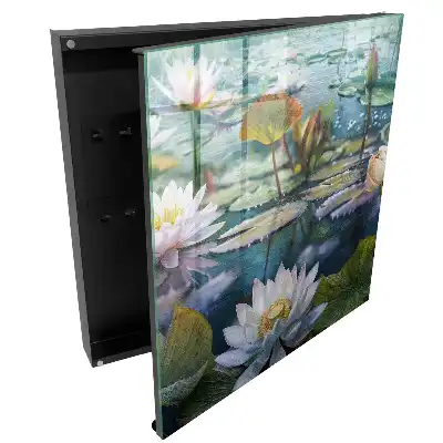 Armoire à clés un étang avec des nénuphars en fleurs