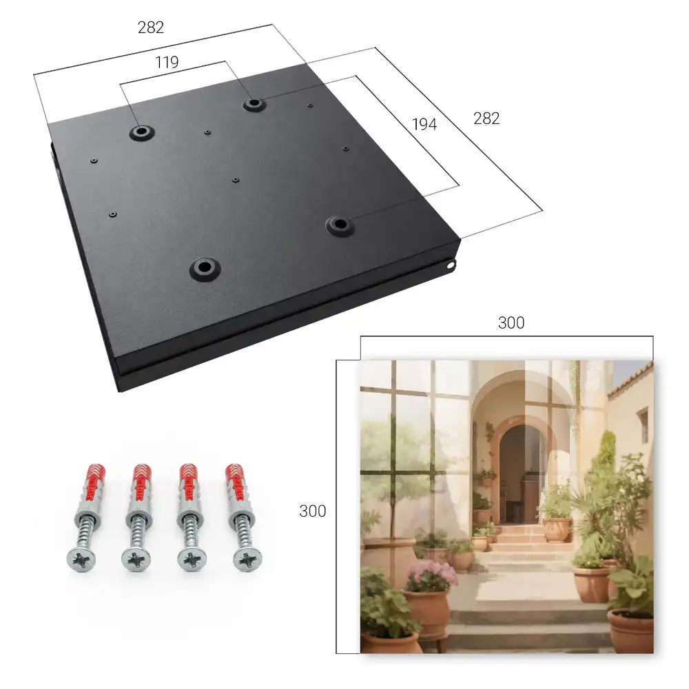 Armoire à clés lumière chaude pots de fleurs plantes porte d'entrée