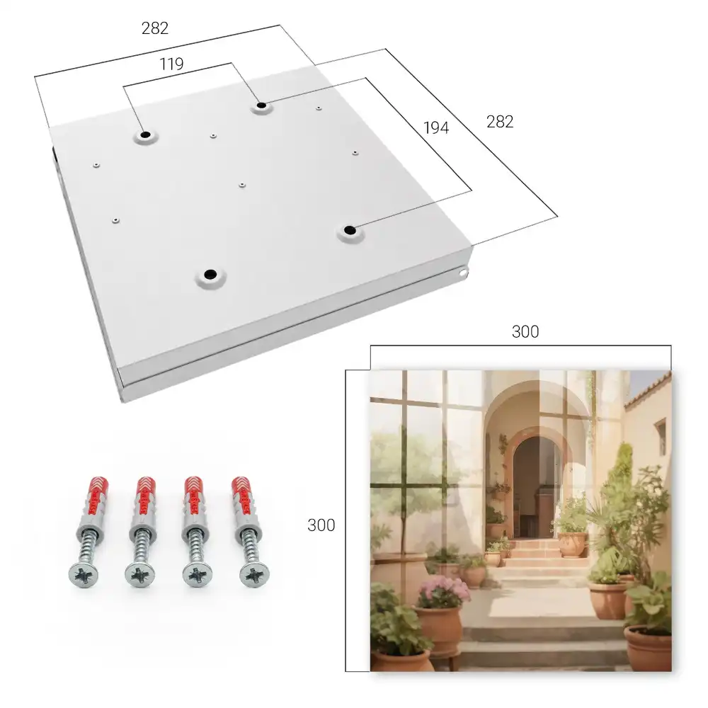 Armoire à clés lumière chaude pots de fleurs plantes porte d'entrée