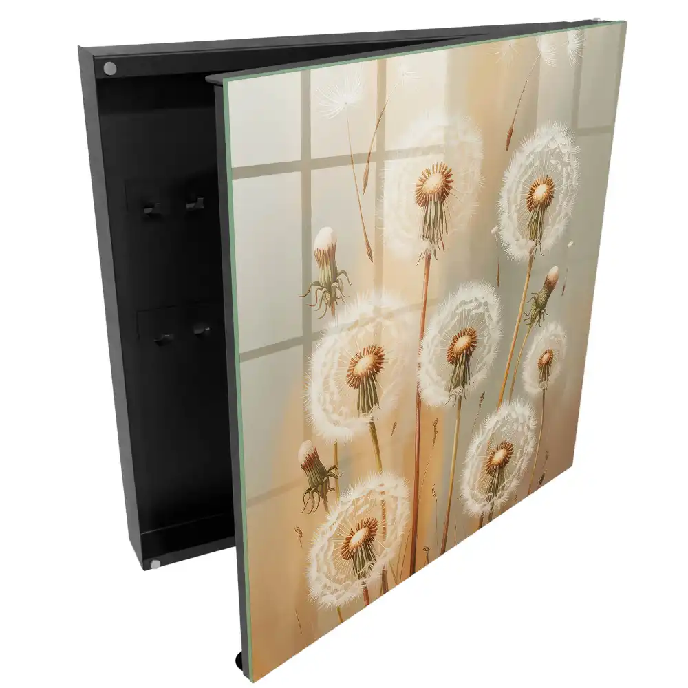 Armoire à clés des pissenlits aux délicates nuances de beige et de blanc