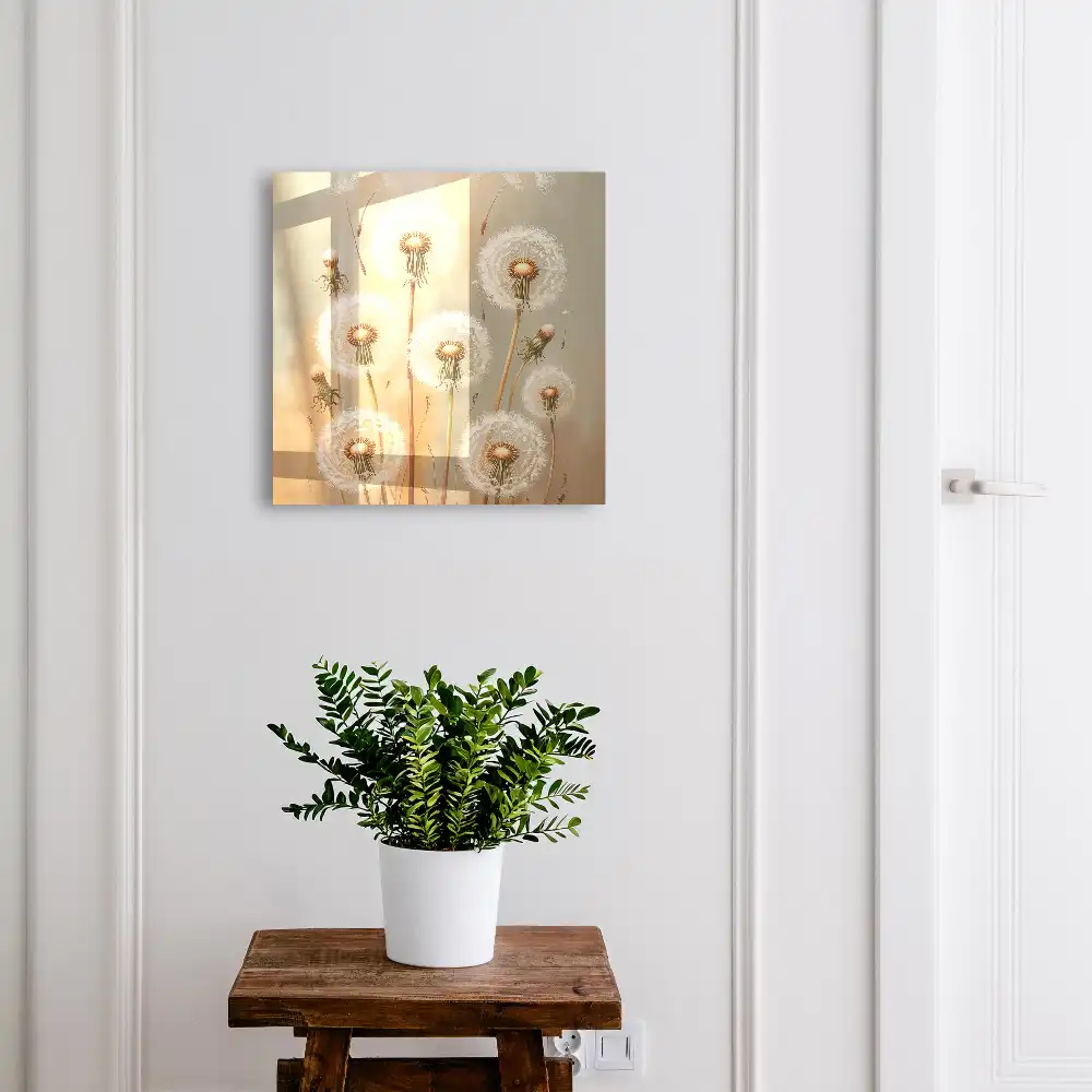 Armoire à clés des pissenlits aux délicates nuances de beige et de blanc