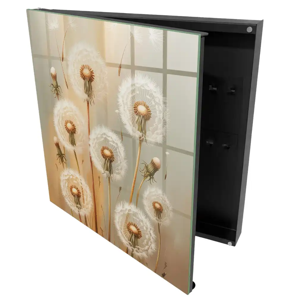 Armoire à clés des pissenlits aux délicates nuances de beige et de blanc