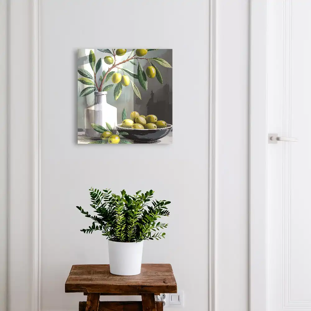 Boîte à clés un olivier captivant dans un vase et un endroit