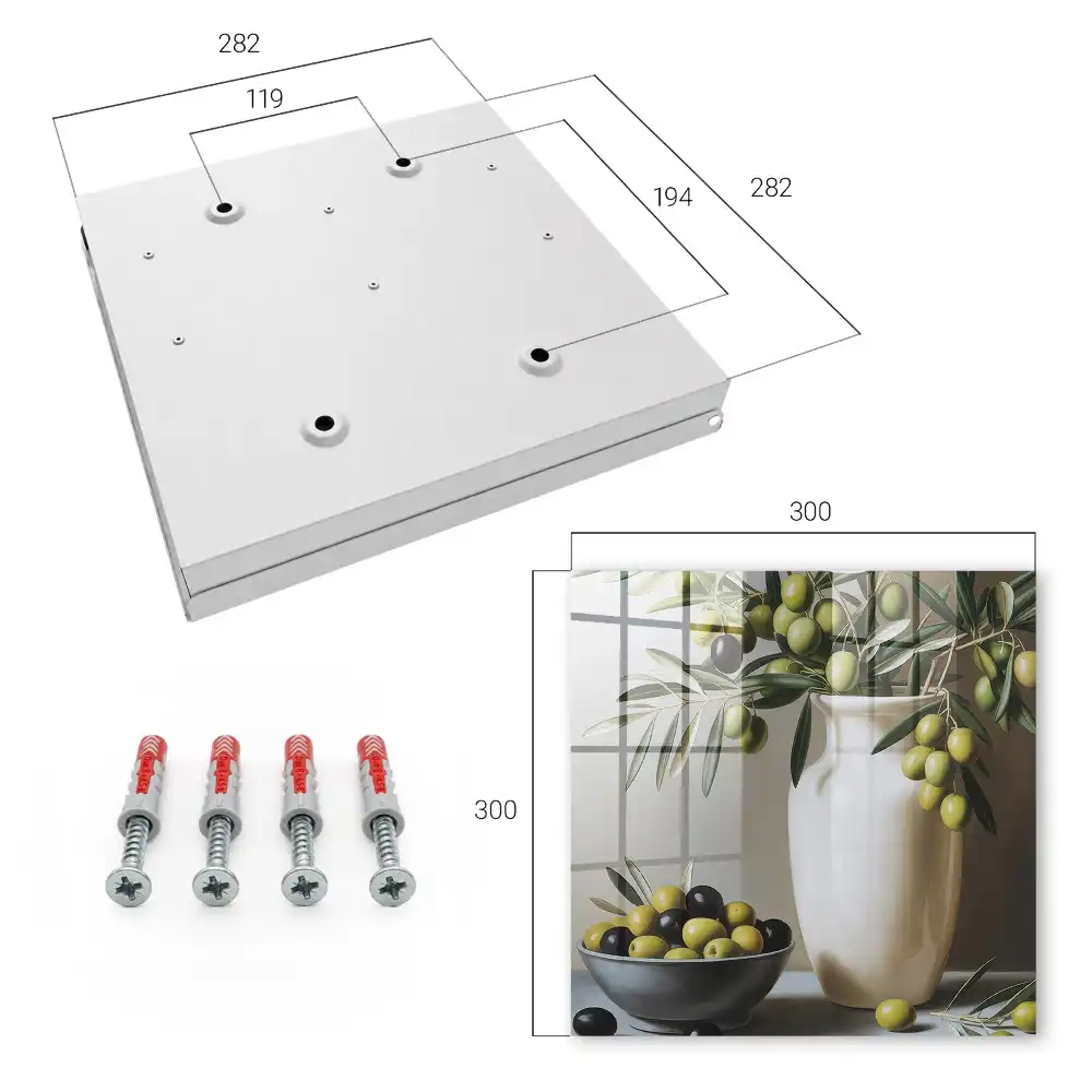 Armoire à clés une olive dans un vase et un bol contrastant avec le blanc