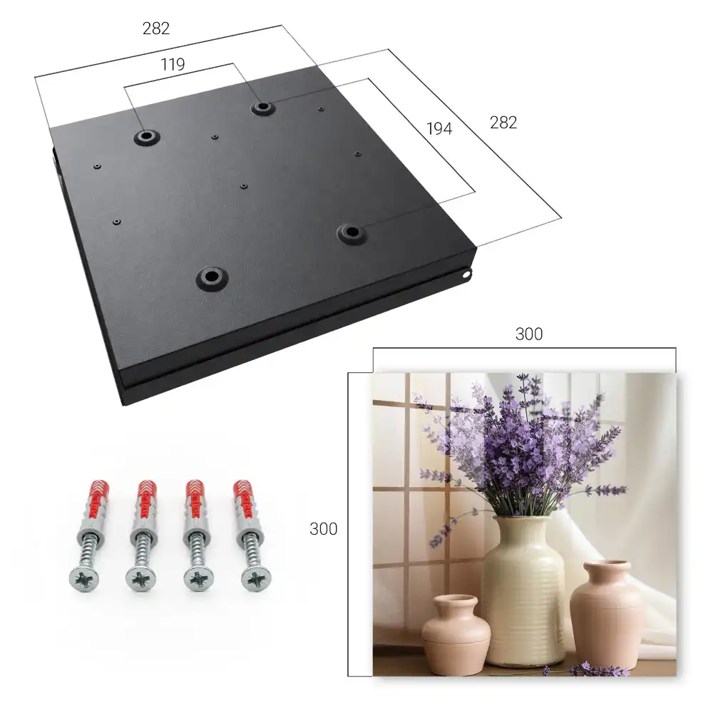 Boîte à clés murale lavande violette dans un vase crème