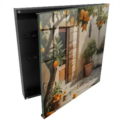 Armoire à clés un oranger à côté d'un vieux bâtiment