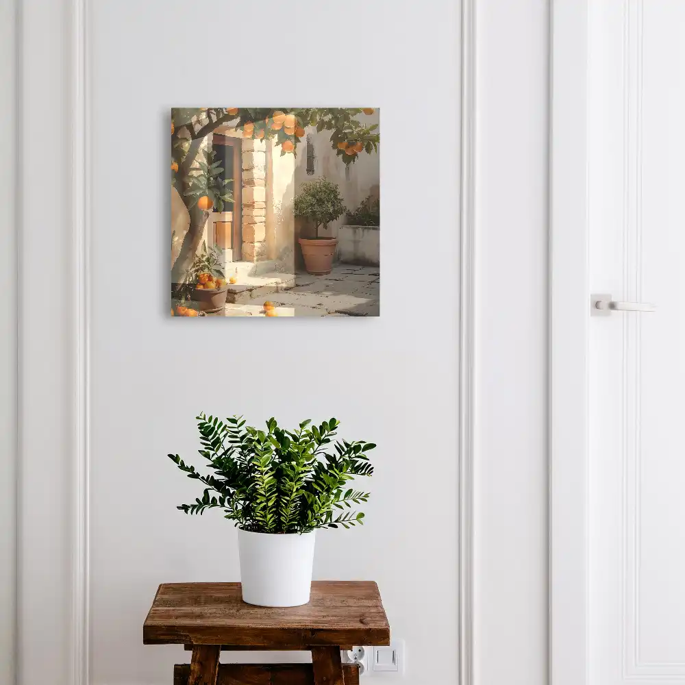 Armoire à clés un oranger à côté d'un vieux bâtiment