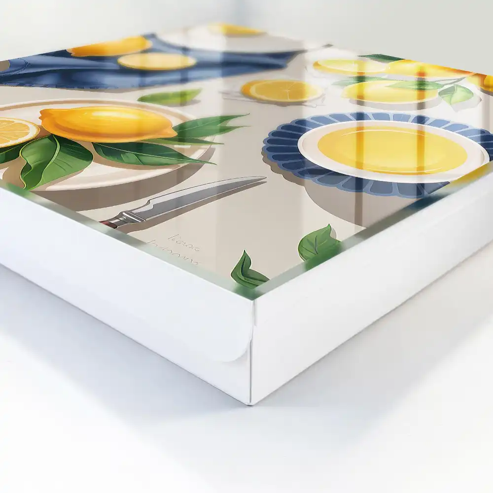 Boîte à clés murale citrons juteux sur une élégante porcelaine