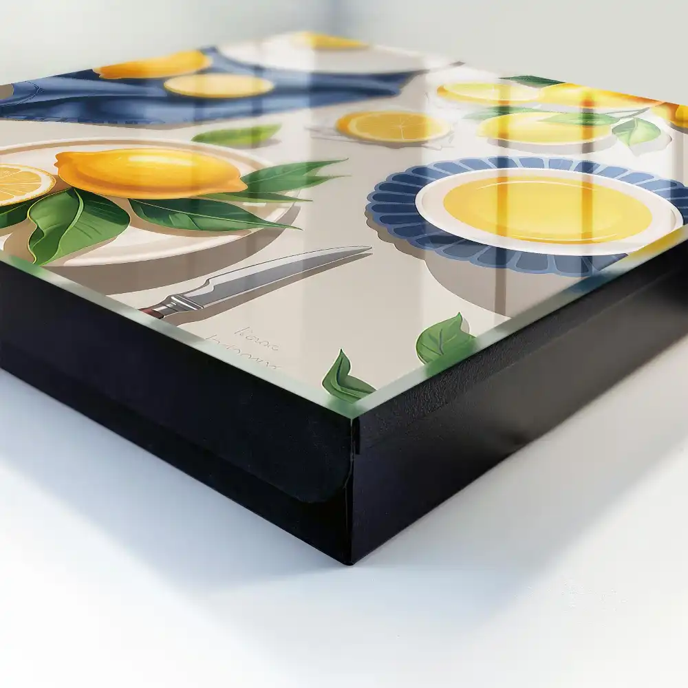 Boîte à clés murale citrons juteux sur une élégante porcelaine