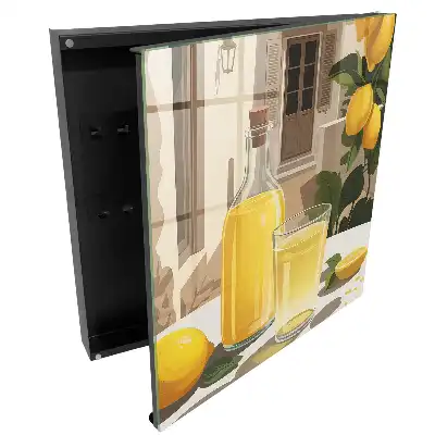 Boîte à clés murale citrons verre pichet climat du sud