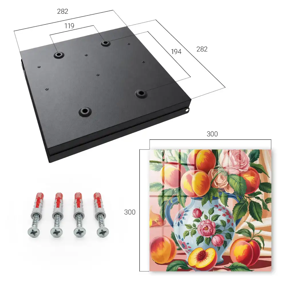 Boîte à clés murale une composition énergétique de fruits et de fleurs