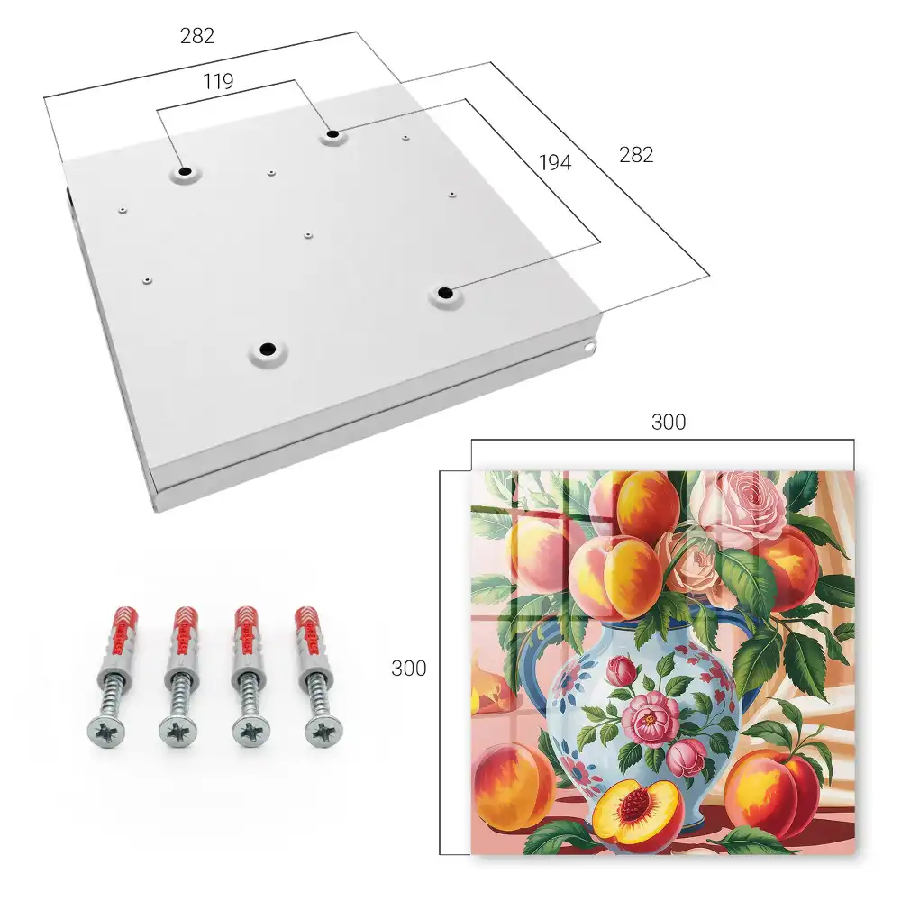 Boîte à clés murale une composition énergétique de fruits et de fleurs