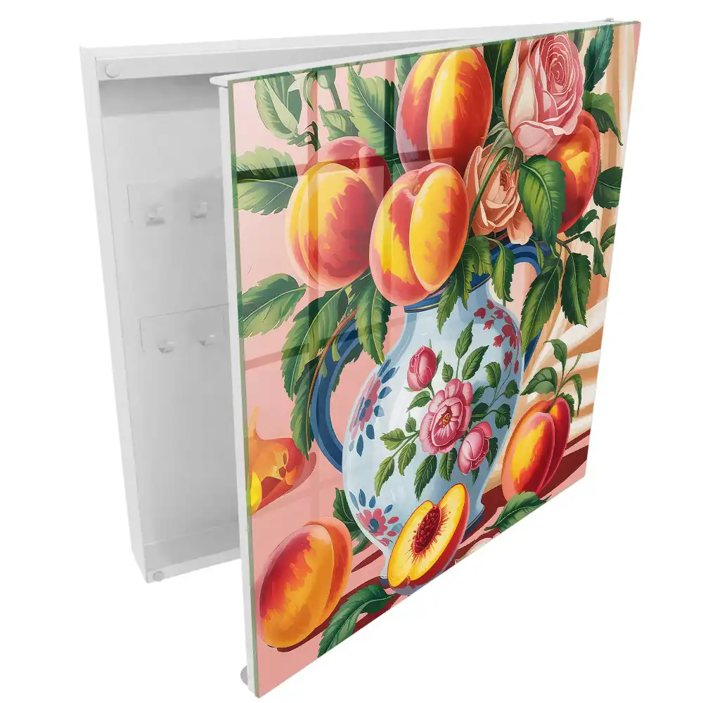 Boîte à clés murale une composition énergétique de fruits et de fleurs